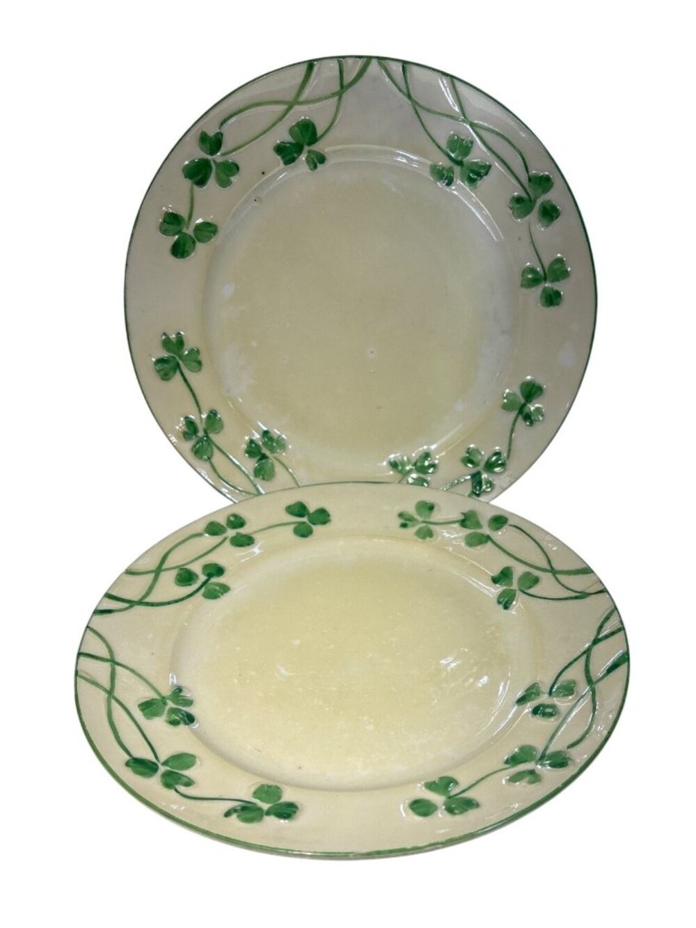 Erin China Plates With Shamrock Design Set Of 2 Vintage Collectible Ireland